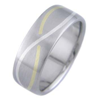Boone Infinity Titanium Ring with Gold and Platinum