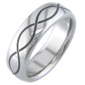laser infinity Titanium Wedding and Engagement Rings