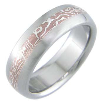 copper and silver mokume titanium wedding ring Titanium Wedding and Engagement Rings