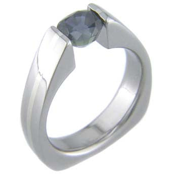 squared back with platinum Titanium Wedding and Engagement Rings