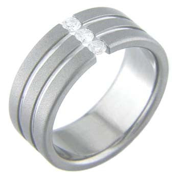 tristone Titanium Wedding and Engagement Rings