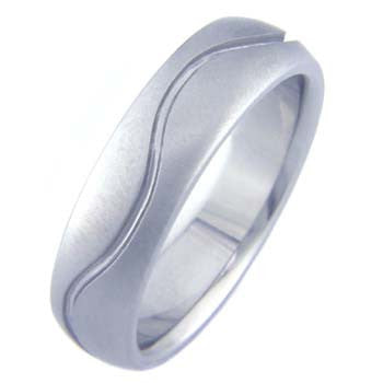 Boone Titanium Ring - Wavy Groove