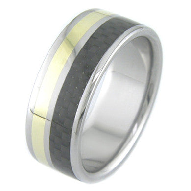 Boone Carbon Fiber with Gold Titanium Ring