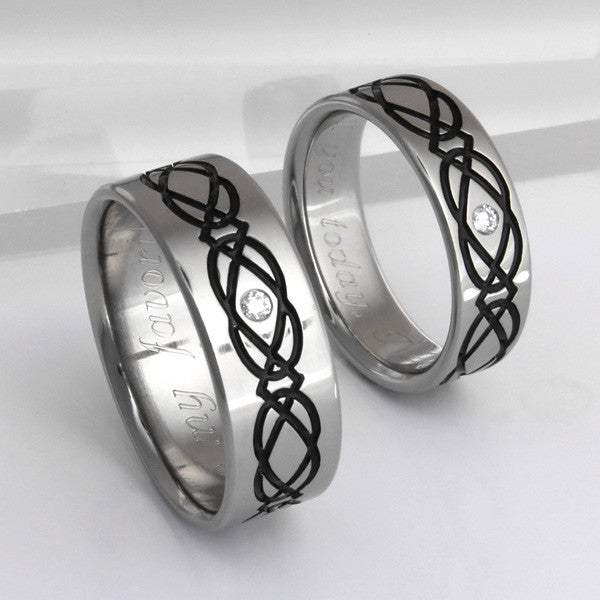 irish celtic titanium ring set 1 Titanium Wedding and Engagement Rings