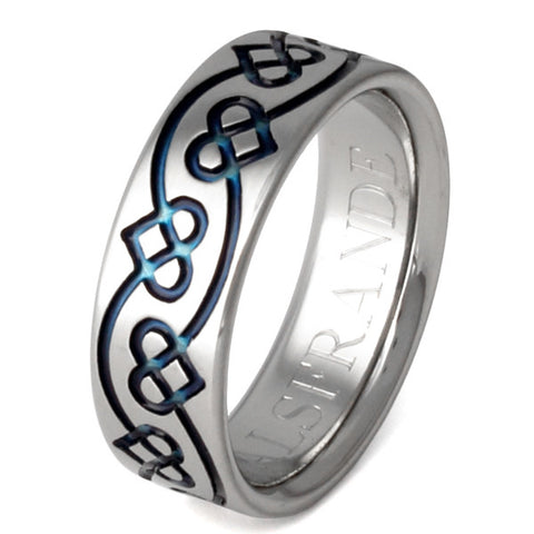 titanium irish celtic promise rings ck35blue Titanium Wedding and Engagement Rings