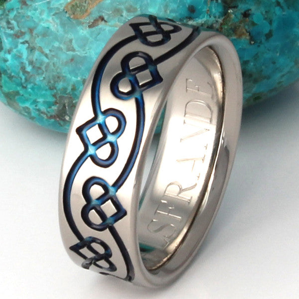 titanium irish celtic promise rings ck35blue Titanium Wedding and Engagement Rings
