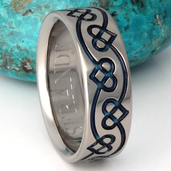 titanium irish celtic promise rings ck35blue Titanium Wedding and Engagement Rings