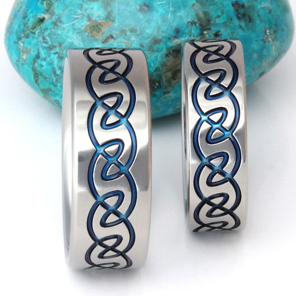 matching celtic titanium wedding band set stck10 Titanium Wedding and Engagement Rings