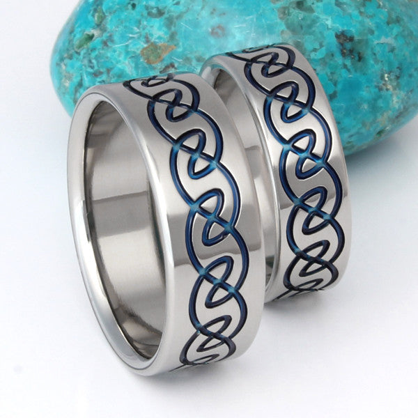 matching celtic titanium wedding band set stck10 Titanium Wedding and Engagement Rings
