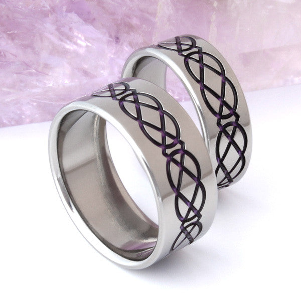 irish celtic titanium ring set stck1purple Titanium Wedding and Engagement Rings