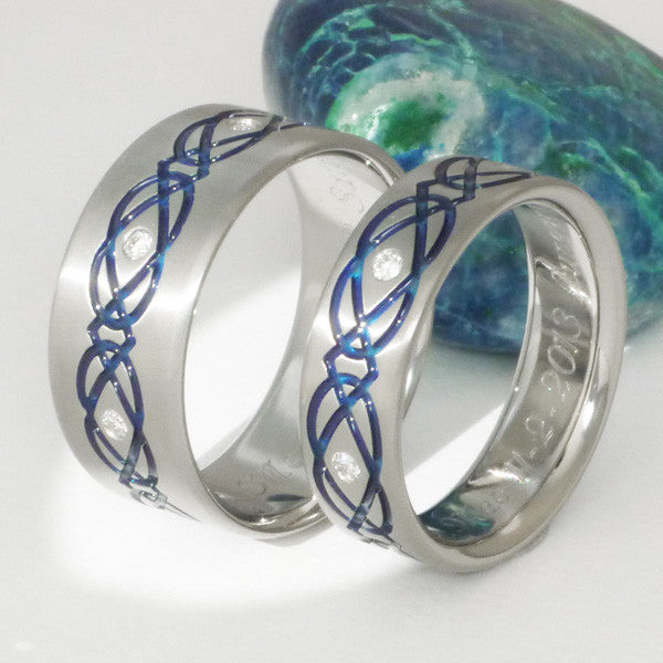 matching celtic titanium ring set stck43 Titanium Wedding and Engagement Rings
