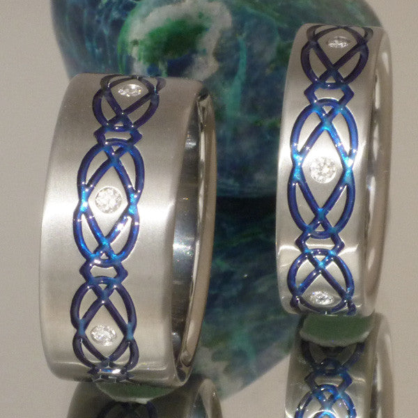 matching celtic titanium ring set stck43 Titanium Wedding and Engagement Rings