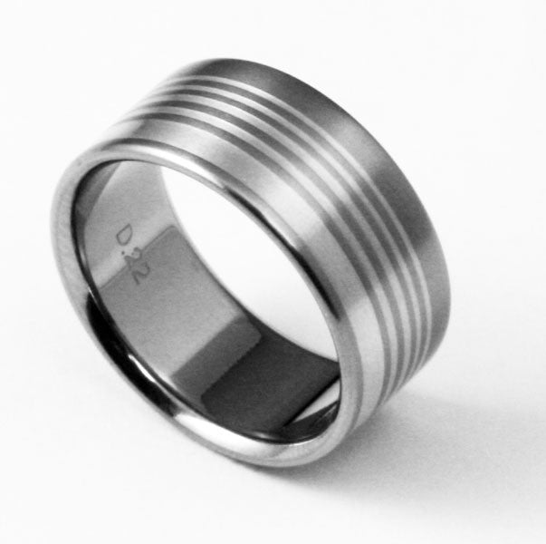 Unique Designer Titanium Ring Miami Vice