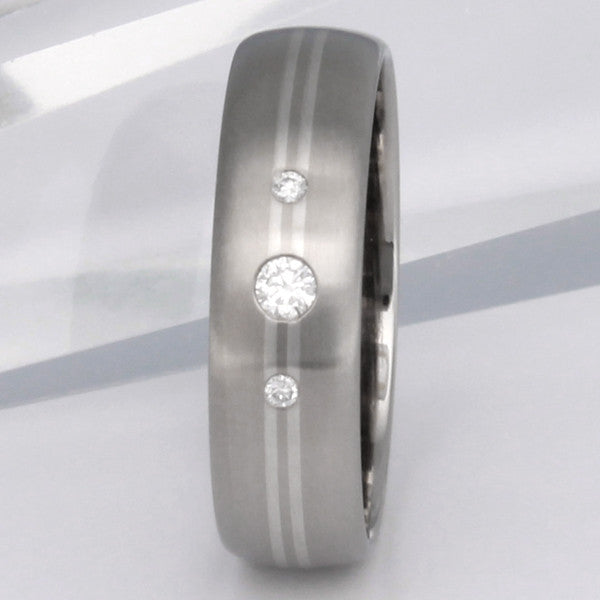 Titanium Diamond Wedding Ring s22 – Titanium Rings Studio