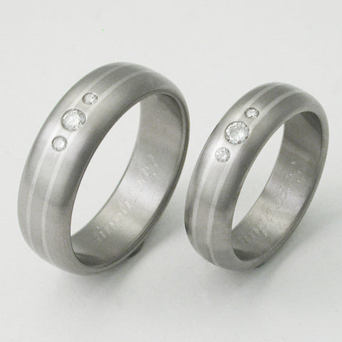 matching diamond titanium wedding band set sts22 Titanium Wedding and Engagement Rings
