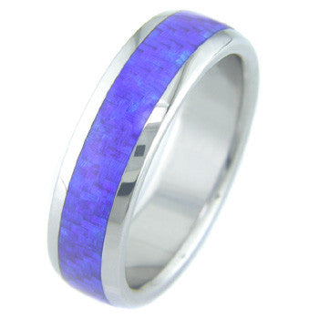 Boone Electric Blue Carbon Fiber Titanium Ring