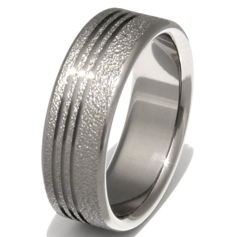 The Shimmer - Frost Titanium Wedding Ring f9 – Titanium Rings Studio