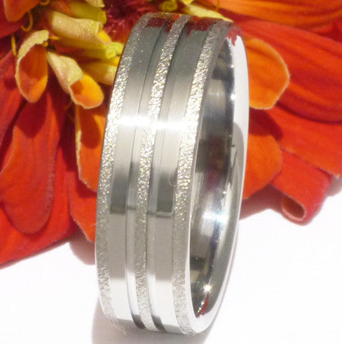 the slide frost titanium wedding ring f22 Titanium Wedding and Engagement Rings