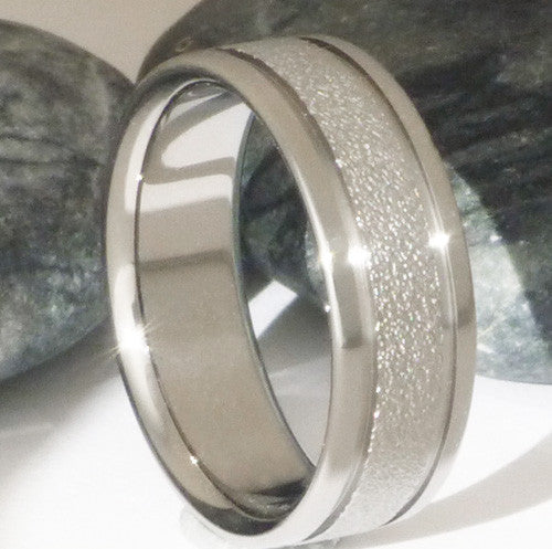 waterfall frost titanium wedding ring f5 Titanium Wedding and Engagement Rings