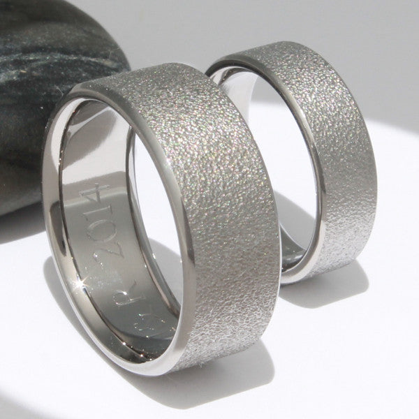 frost titanium wedding set Titanium Wedding and Engagement Rings