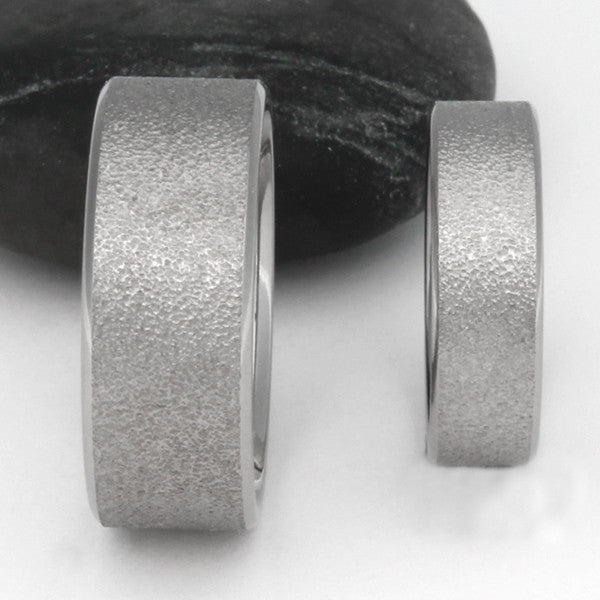 frost titanium wedding set Titanium Wedding and Engagement Rings