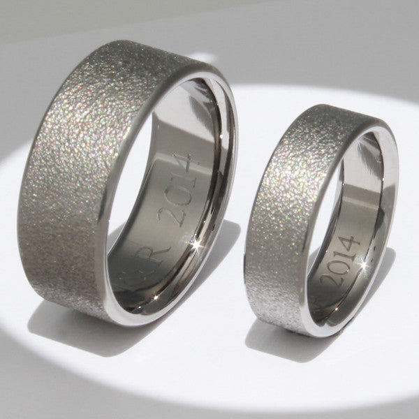 frost titanium wedding set Titanium Wedding and Engagement Rings