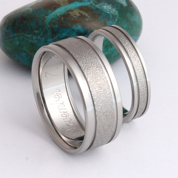 frost titanium wedding ring set Titanium Wedding and Engagement Rings