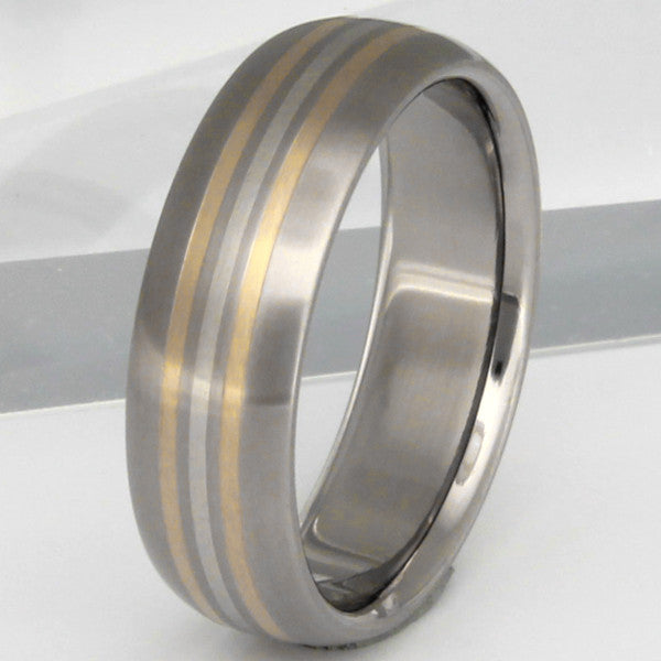 valiant two tone ring m1 Titanium Wedding and Engagement Rings