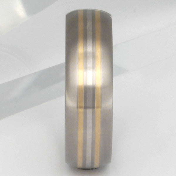 valiant two tone ring m1 Titanium Wedding and Engagement Rings