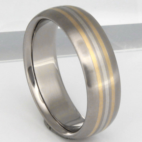 valiant two tone ring m1 Titanium Wedding and Engagement Rings