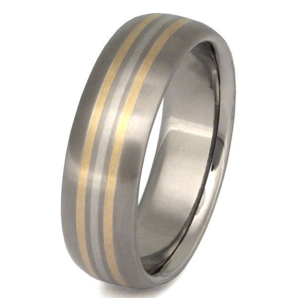 valiant two tone ring m1 Titanium Wedding and Engagement Rings