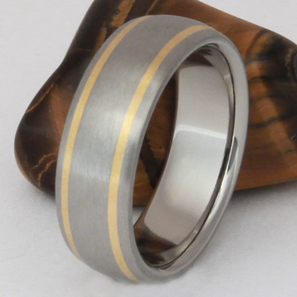 titanium wedding ring with gold inlay g11 Titanium Wedding and Engagement Rings