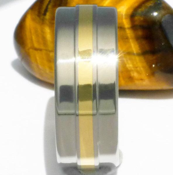titanium wedding ring with gold inlay g5 Titanium Wedding and Engagement Rings