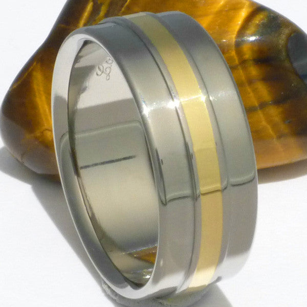 titanium wedding ring with gold inlay g5 Titanium Wedding and Engagement Rings