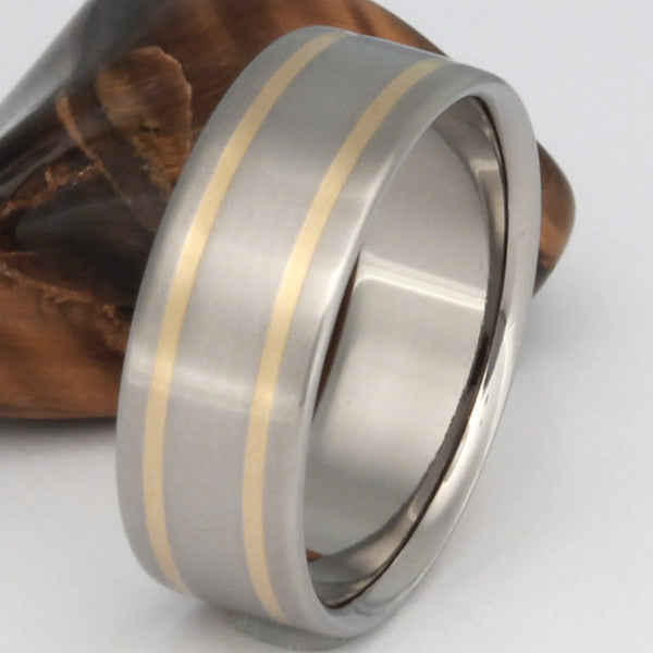 titanium wedding ring with gold inlay g8 Titanium Wedding and Engagement Rings