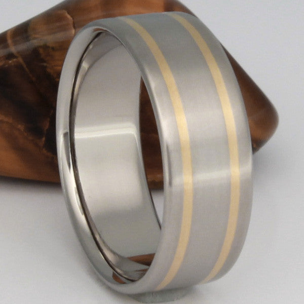 titanium wedding ring with gold inlay g8 Titanium Wedding and Engagement Rings