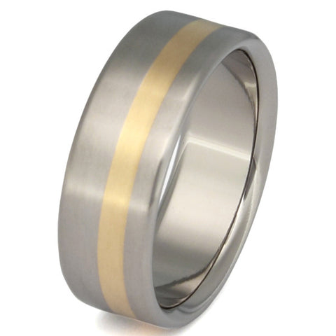 Titanium and gold hot sale wedding rings