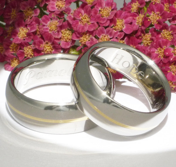 matching titanium gold wedding band set stg4 Titanium Wedding and Engagement Rings