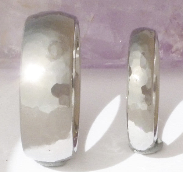 hammered titanium wedding band set Titanium Wedding and Engagement Rings