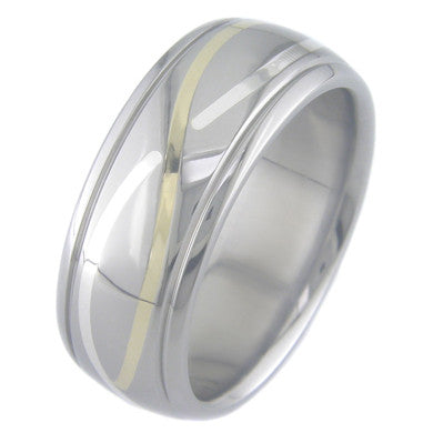 Boone Titanium Ring - Infinity Gold and Silver with  Accents