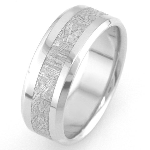 Boone Titanium Meteorite Beveled Ring 