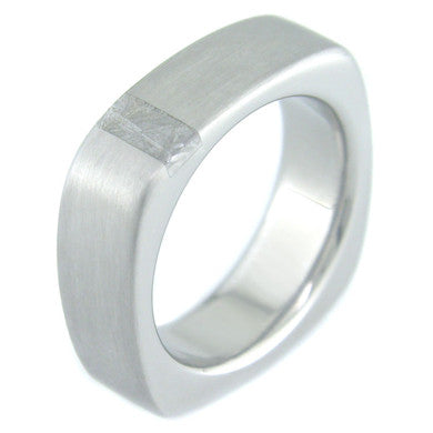 Boone Meteorite Square Titanium Ring