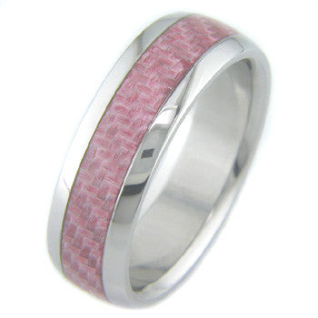 Boone Pink Carbon Fiber Titanium Ring