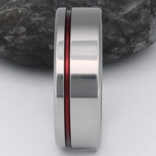thin red line titanium ring r2 Titanium Wedding and Engagement Rings