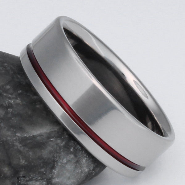thin red line titanium ring r2 Titanium Wedding and Engagement Rings