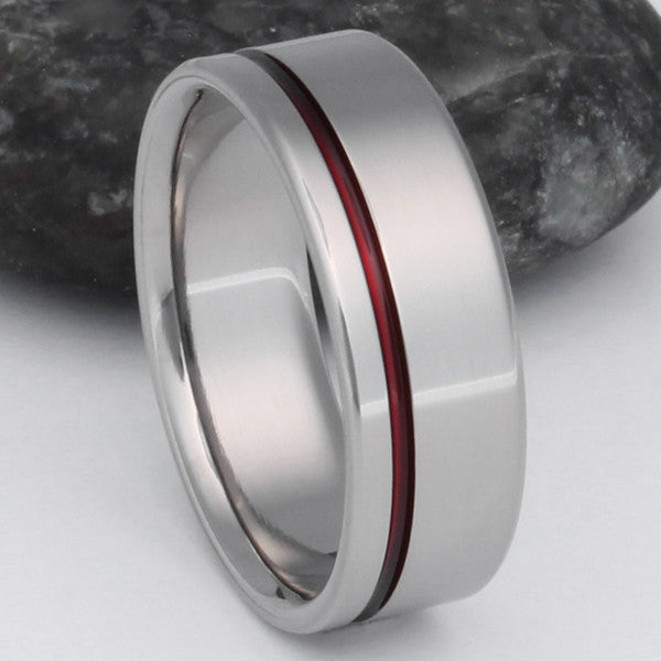 thin red line titanium ring r2 Titanium Wedding and Engagement Rings
