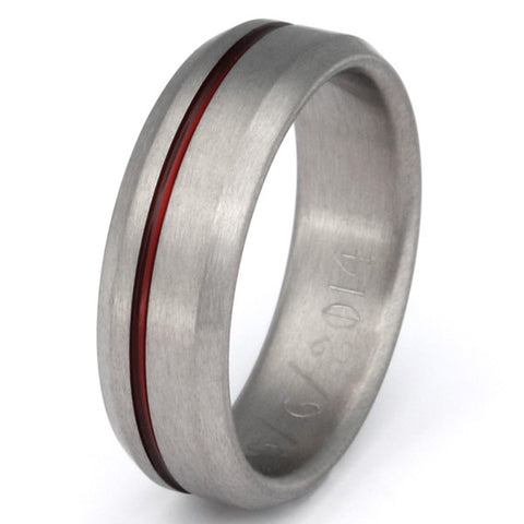 thin red line titanium ring r25 Titanium Wedding and Engagement Rings