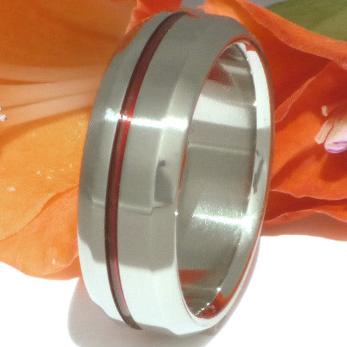 thin red line titanium ring r25 Titanium Wedding and Engagement Rings