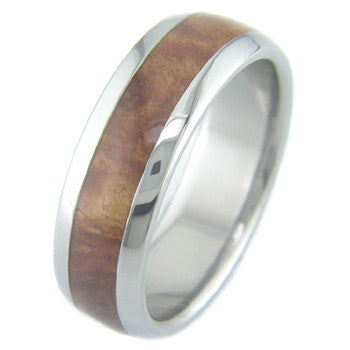 red mallee burl Titanium Wedding and Engagement Rings
