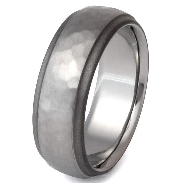 Titanium 2025 hammered ring
